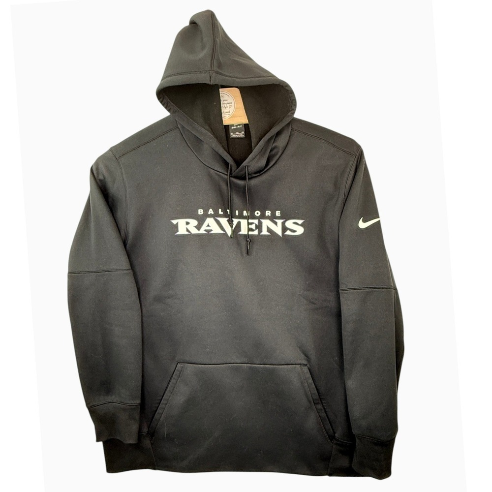 Nike Baltimore Ravens Men's XXL Black Dri-FIT Pullover Hoodie NFL Football